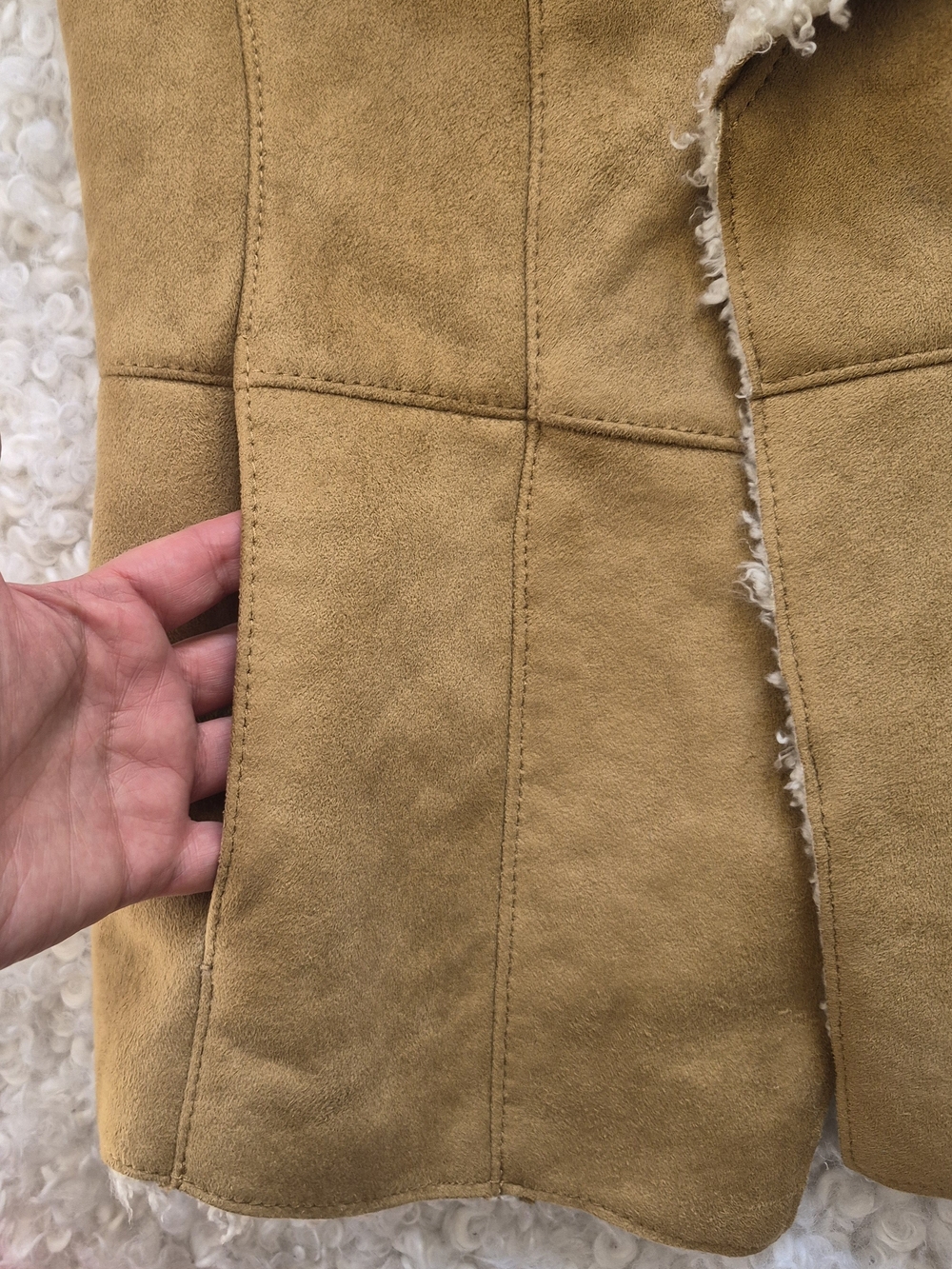 Talbots Tan Sherpa Vest M Fall Cozy Old Money Western Indie Neutral Layering Y2K - Picture 4 of 8